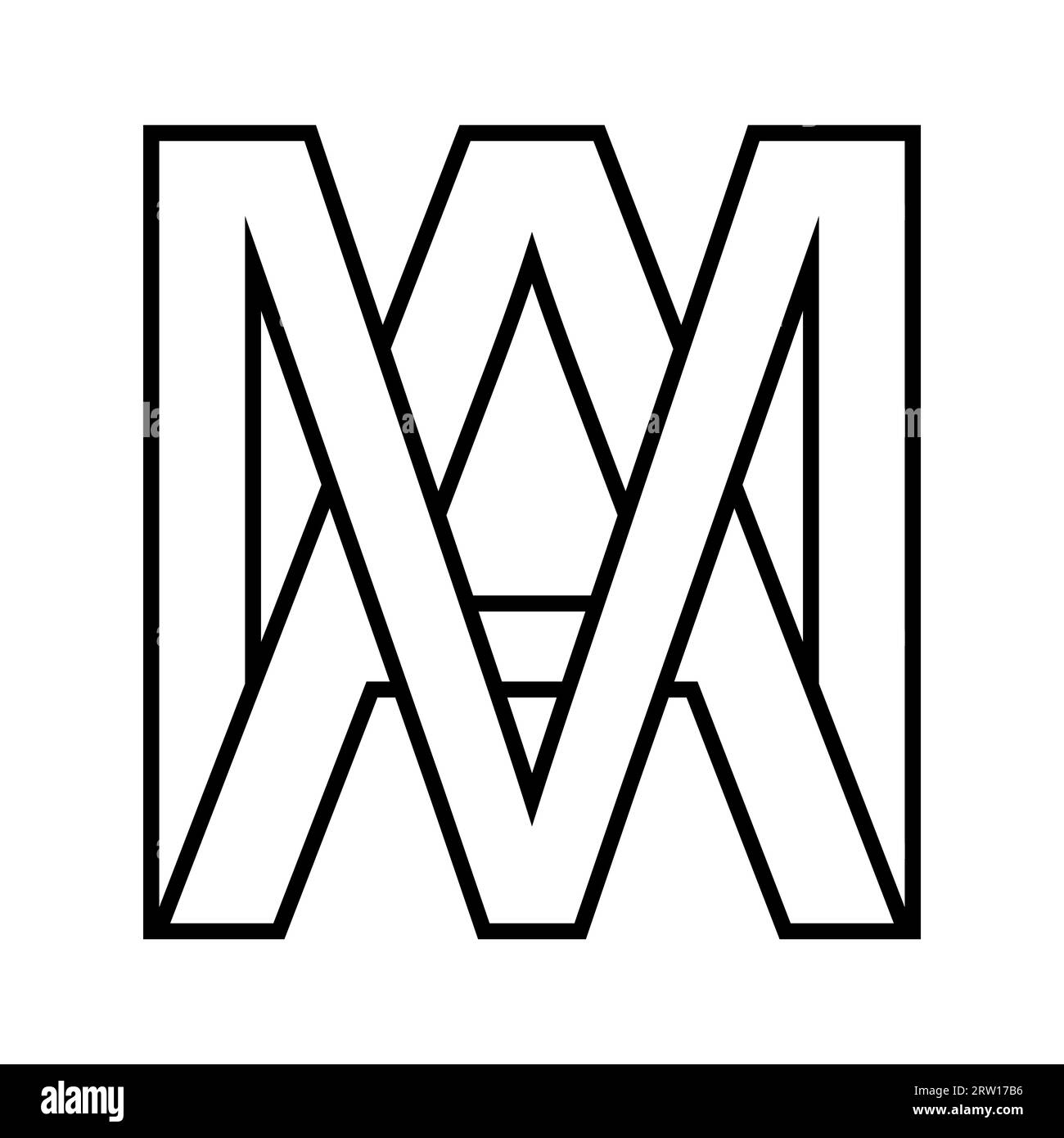 Logo-Zeichen mA am-Symbol Doppelbuchstaben Logotyp m a Stock Vektor