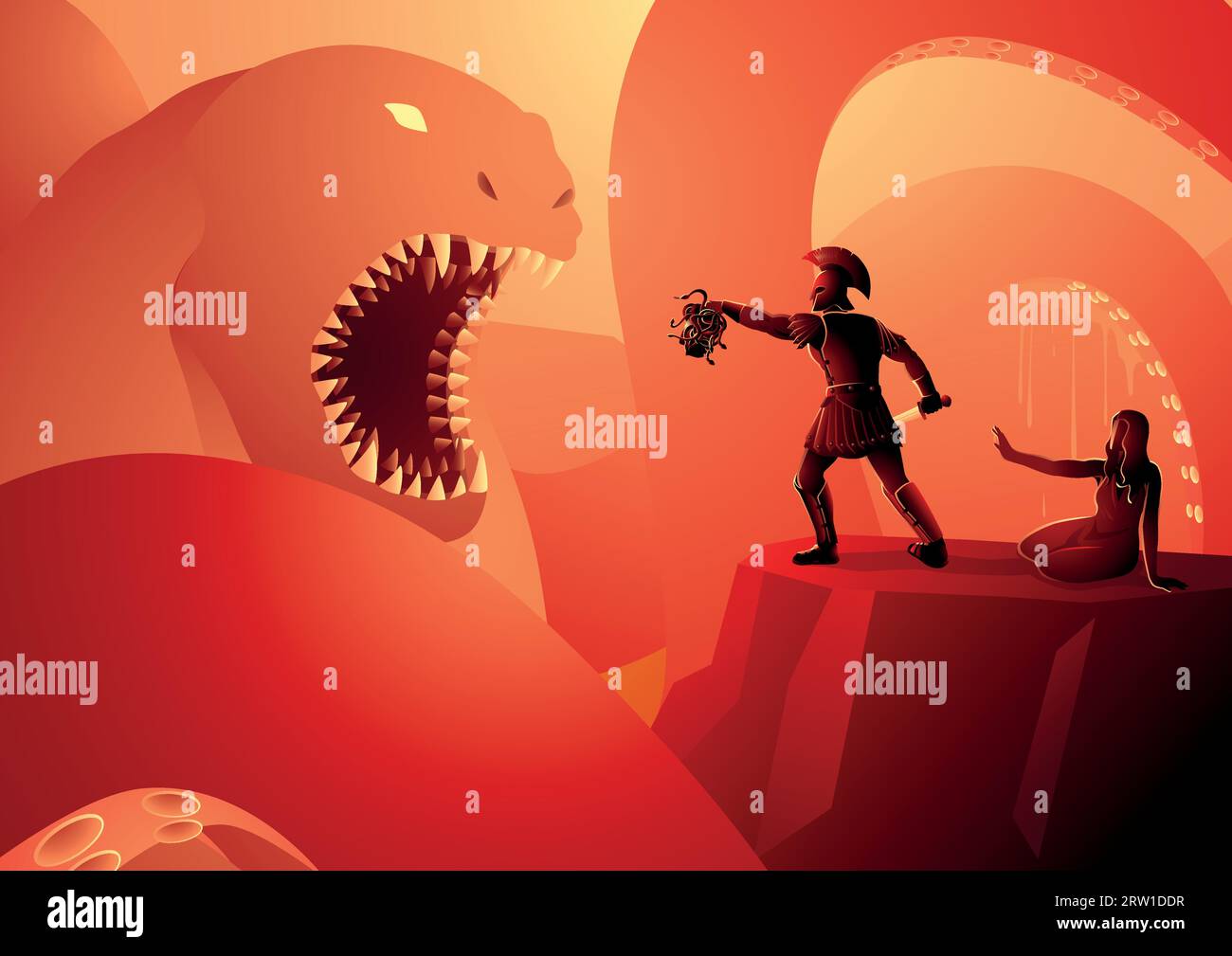 Perseus with head of medusa Stock-Vektorgrafiken kaufen - Alamy