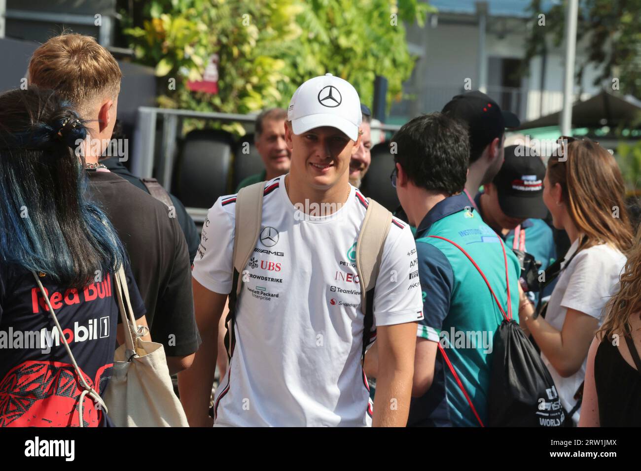 Singapur, Niederlande. September 2023. September 2023, Marina Bay Street Circuit, Singapur, FORMEL 1 2023 SINGAPORE AIRLINES SINGAPORE GRAND PRIX, im Bild Mick Schumacher Credit: dpa/Alamy Live News Stockfoto