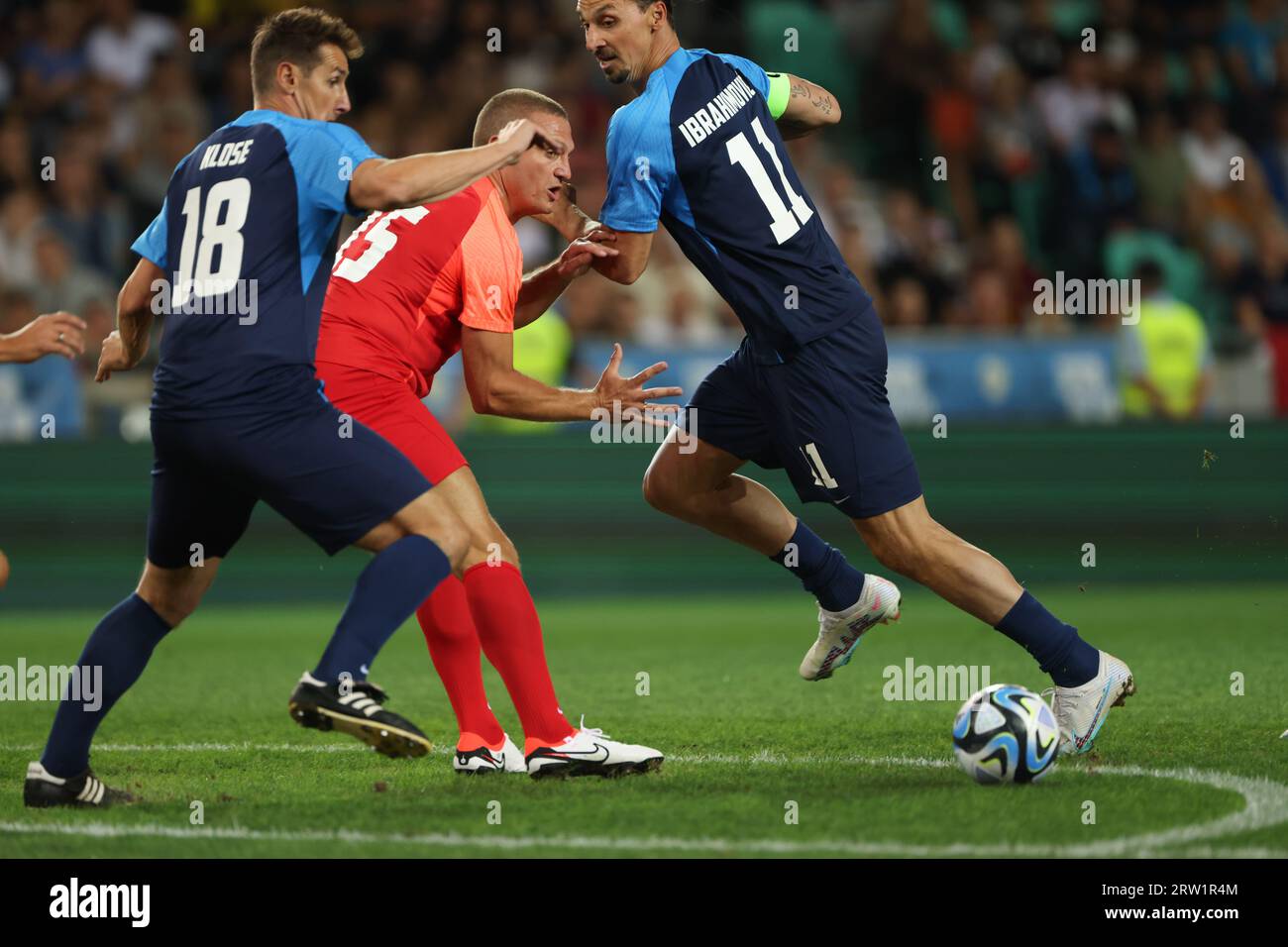 Ljubljana, Slowenien. September 2023. Nemanja Vidic (C), Miroslav Klose