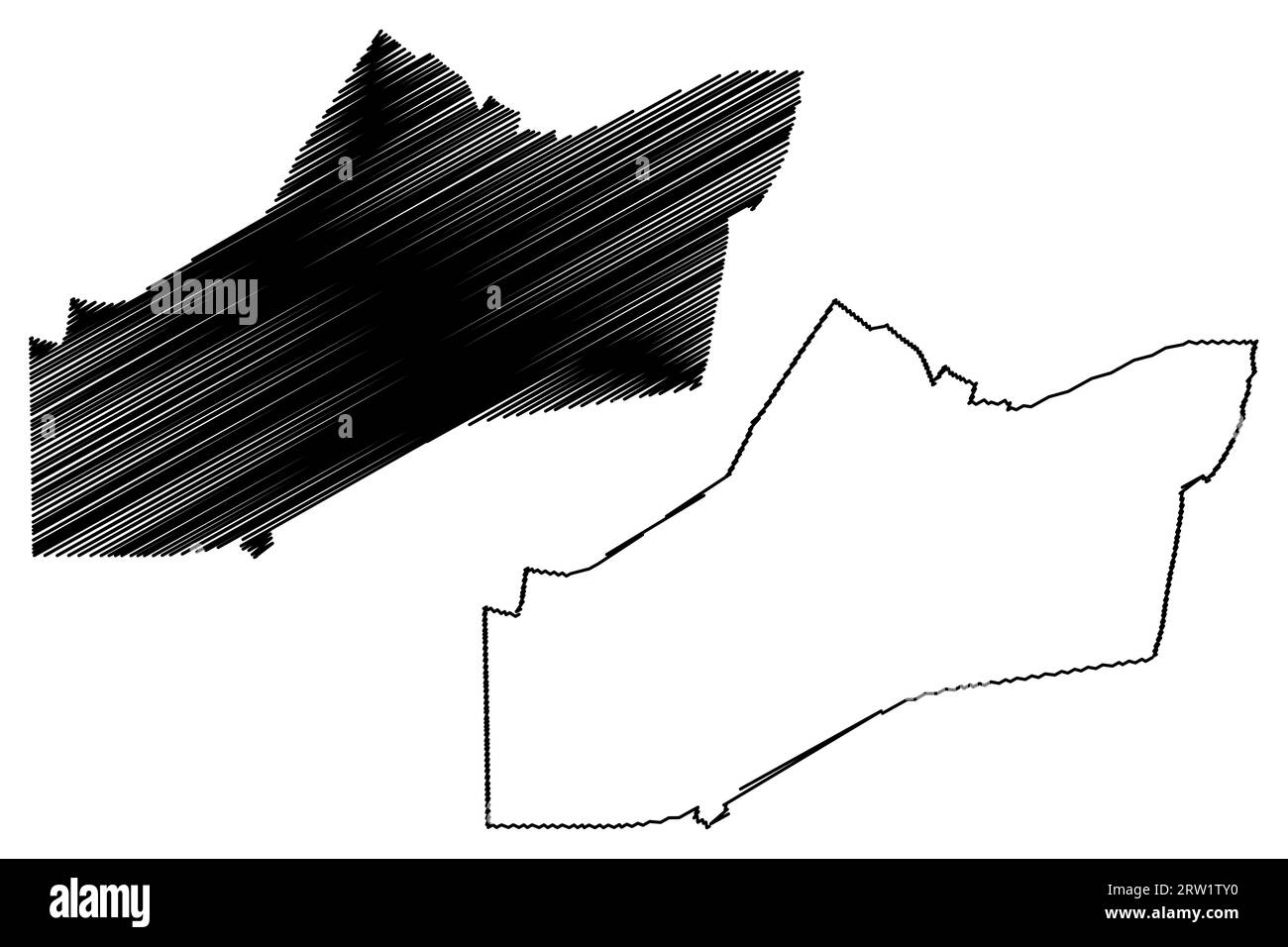Gemeinde Geldrop-Mierlo (Königreich der Niederlande, Holland, Nordbrabant oder Provinz Noord-Brabant) Kartenvektordarstellung, Scribble Sketch Ge Stock Vektor