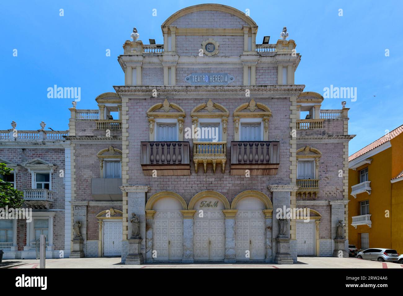 Teatro Heredia offiziell bekannt als Teatro Adolfo in Cartagena, Kolumbien. Stockfoto