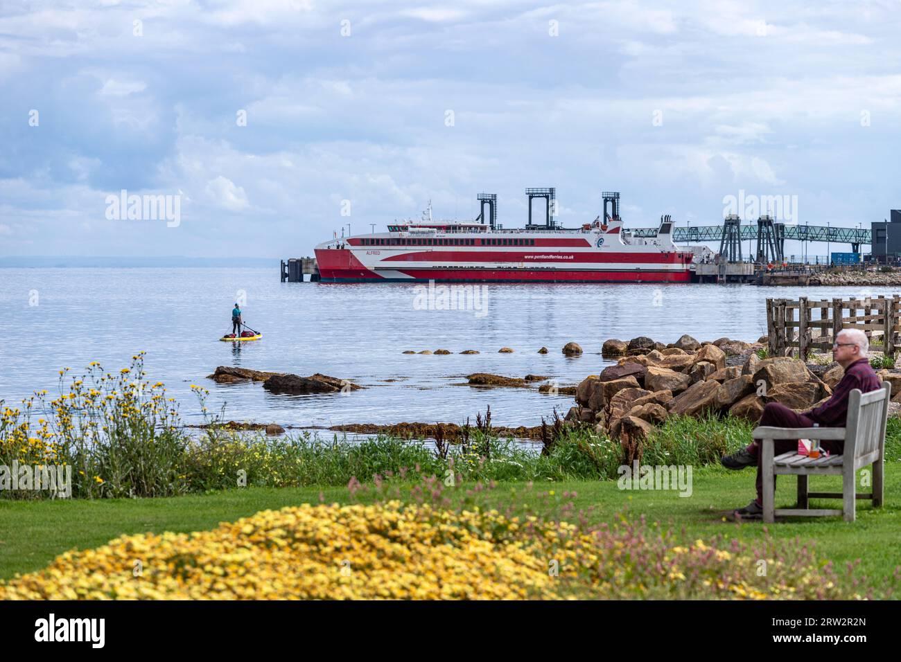 MV Alfred, Pentland Ferries, von Brodick nach Ardrossan, Isle of Arran, Firth of Clyde, Schottland, Großbritannien Stockfoto