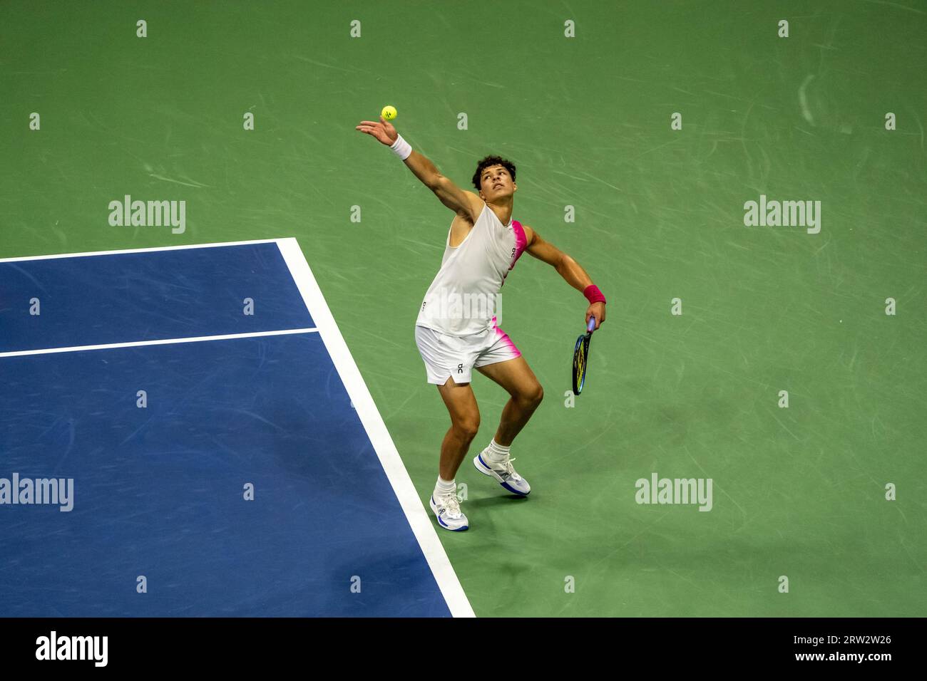 Ben Shelton (USA) nahm an den Halbfinalen der Männer beim US Open Tennis 2023 Teil Stockfoto