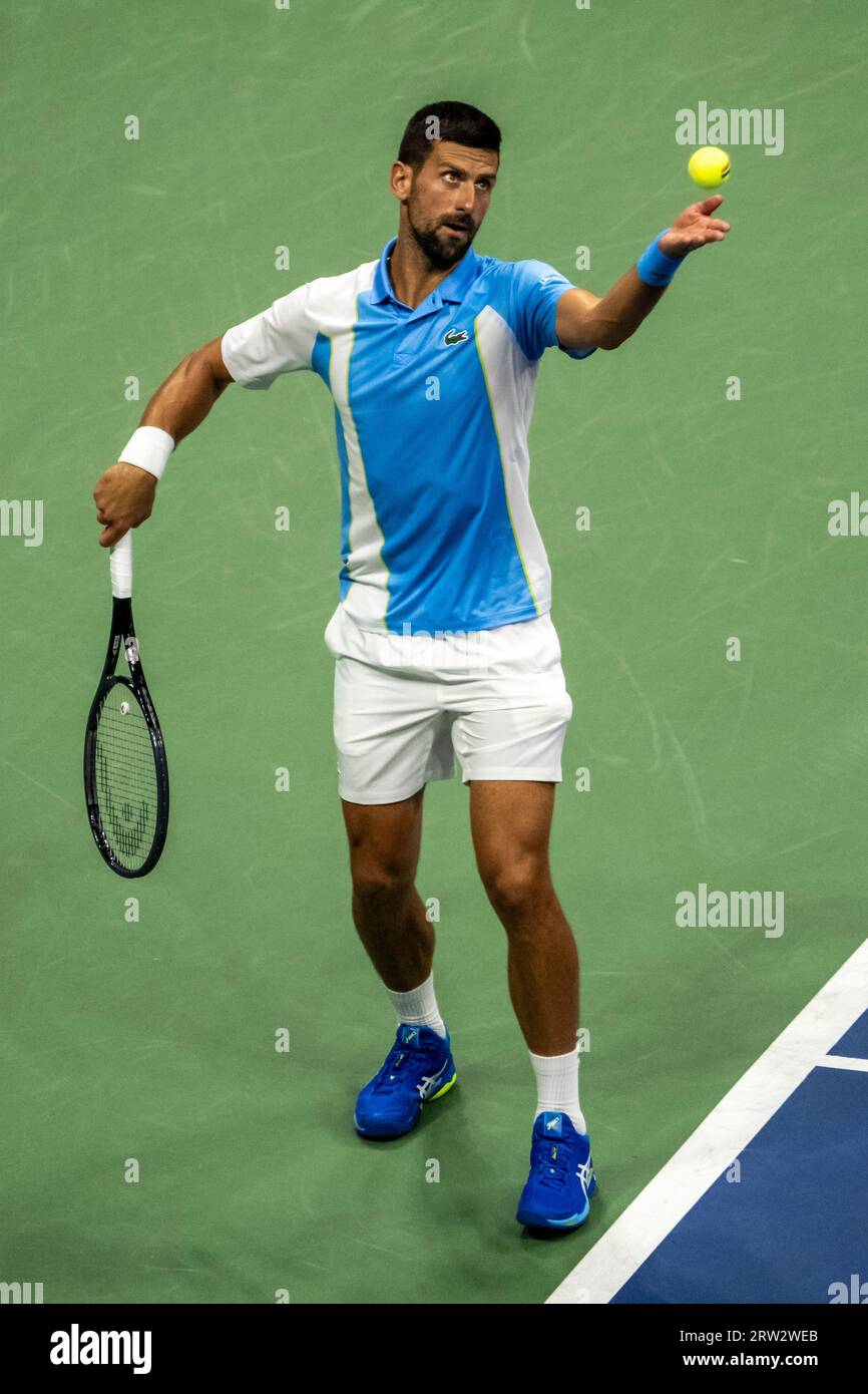 Novak Djokovic (SBR) nahm an den Halbfinalen der Männer beim US Open Tennis 2023 Teil Stockfoto