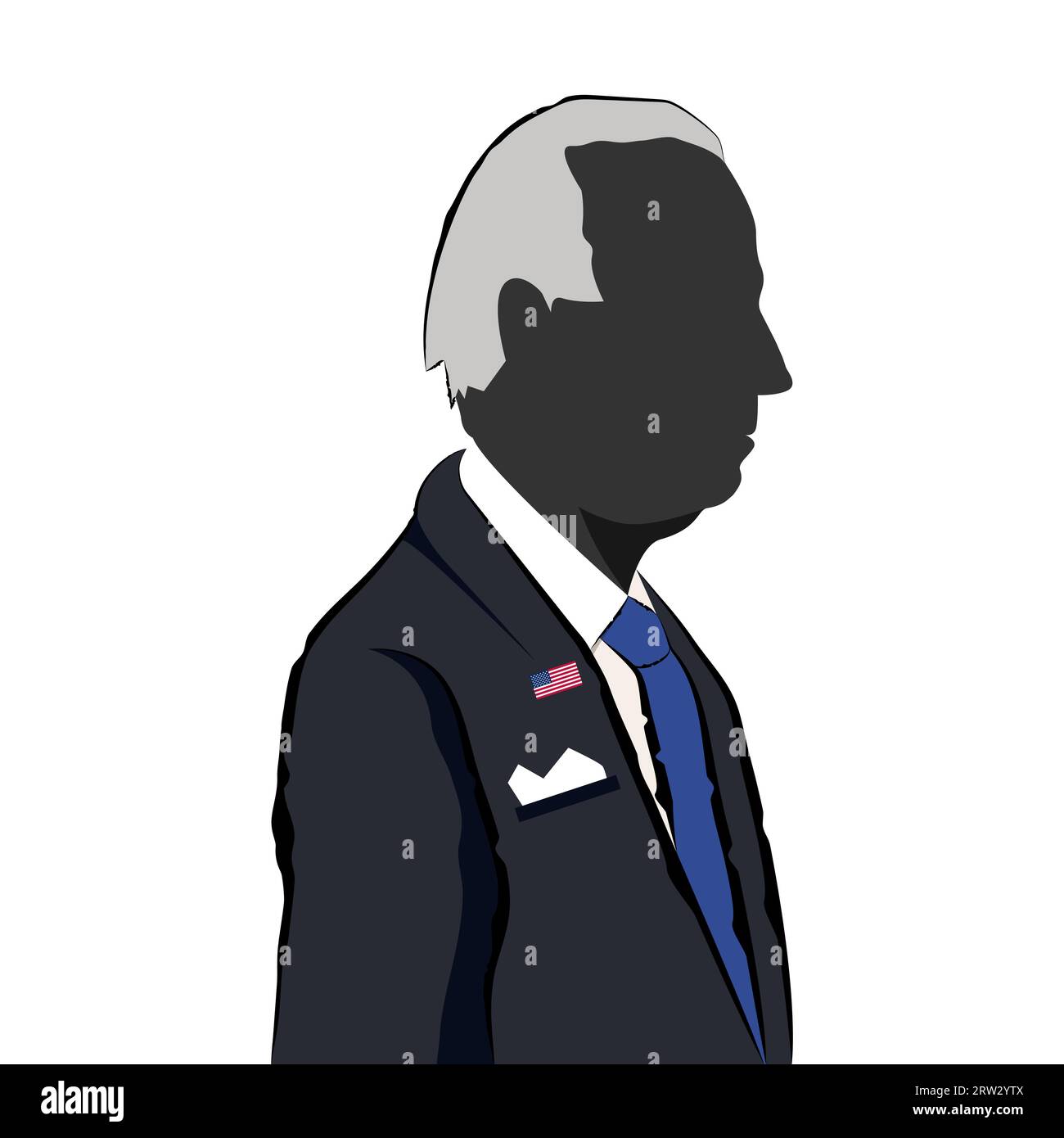 Silhouette des 46. US-Präsidenten Joe Biden, isoliert Stock Vektor