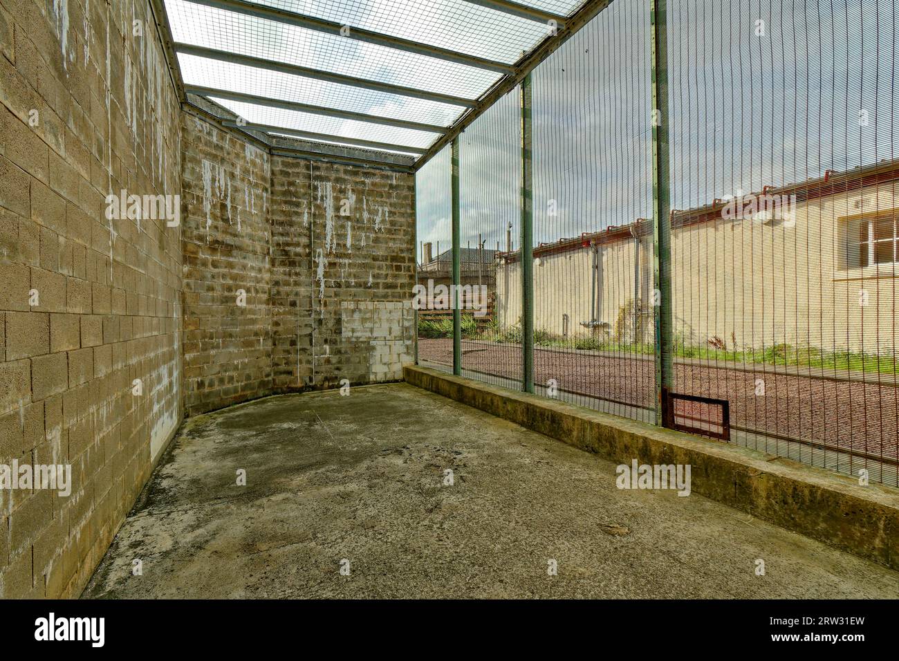 Peterhead Prison Museum Aberdeenshire Scotland ein geschlossener Übungsstall oder Hof Stockfoto