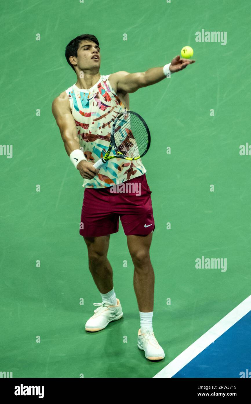 Carlos Alcaraz (ESP) nahm an den Halbfinalen der Männer beim US Open Tennis 2023 Teil Stockfoto