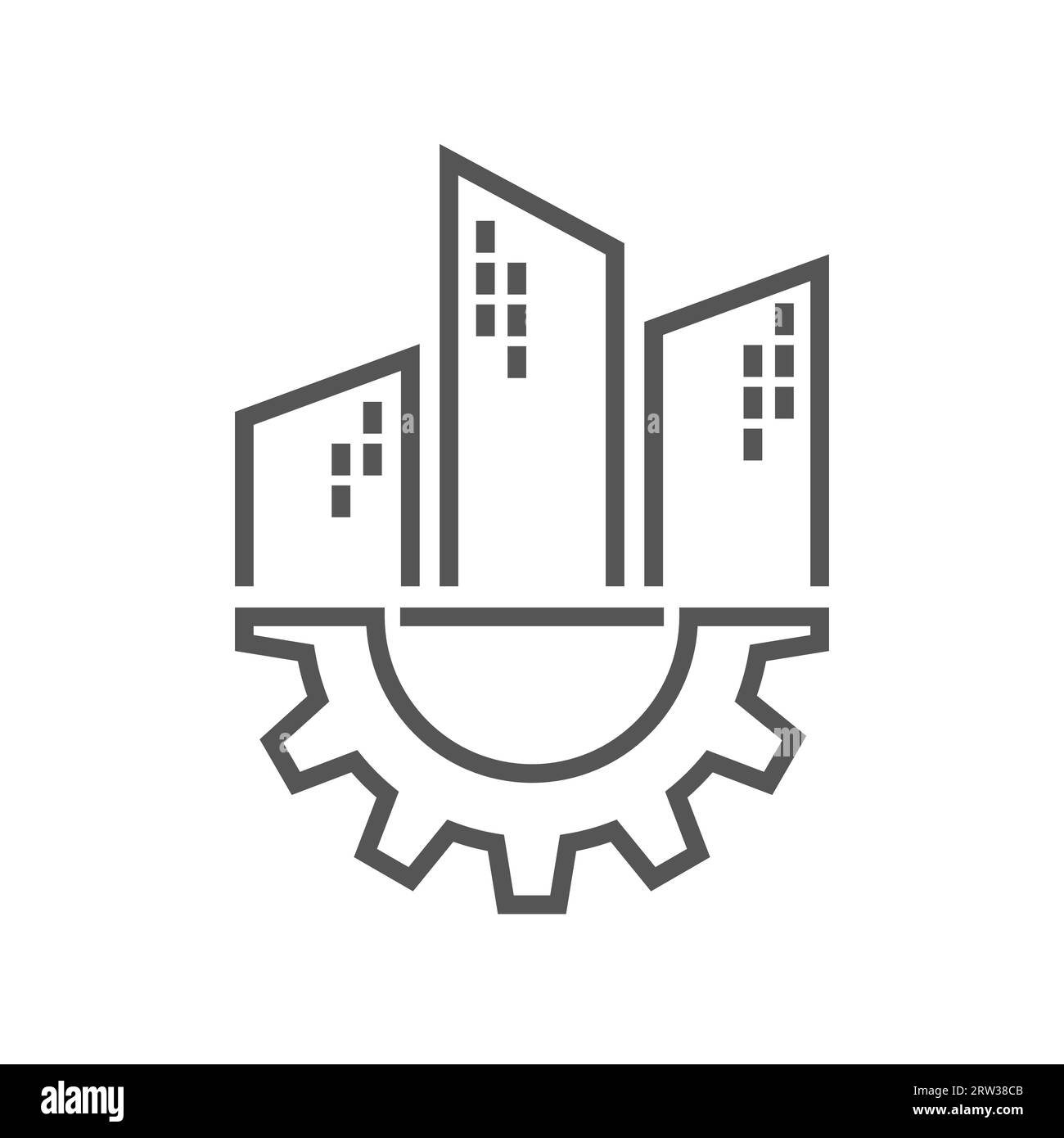 Industrial 4,0 Cyber Physical Systems Concept, Symbol der Industrie 4,0. Bearbeitbare Kontur. EPS 10 Stock Vektor