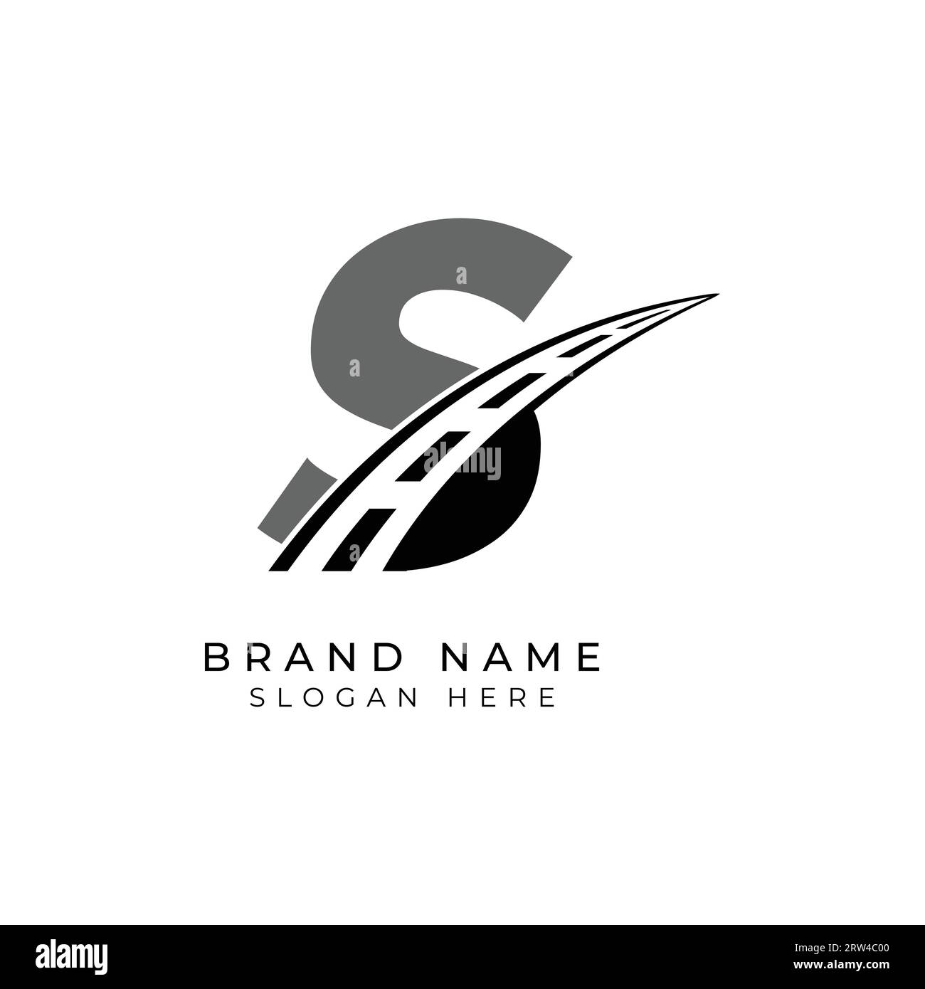 Asphalt mit Buchstabe S-Logo zur Identitätssicherung. Konstruktionsvorlage Vektorillustration für Marke Stock Vektor