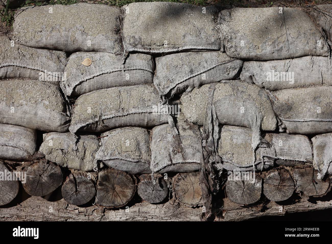 16. September 2023, Sachsen-Anhalt, Halberstadt: Grabenkonstruktionen werden von den Besuchern in der Medingschanze gesehen. Besucher erfahren bei historischen Führungen mehr über die Gräben des Ersten Weltkriegs. Die Medingschanze, wohl der einzige erhaltene Schaugraben aus der Zeit des 1. Weltkriegs auf deutschem Boden, kann bei organisierten Führungen in den Spiegelsbergen besichtigt werden. Die Stadt Halberstadt war seit 1623 Garnisonsstadt und entwickelte sich im Laufe der Jahrhunderte zu einer der bedeutendsten in Mitteldeutschland. Diese lange Zeit der militärischen Präsenz, die erst 1993 mit dem Rückzug der sowjetischen Armee endete, hat Numerou verlassen Stockfoto
