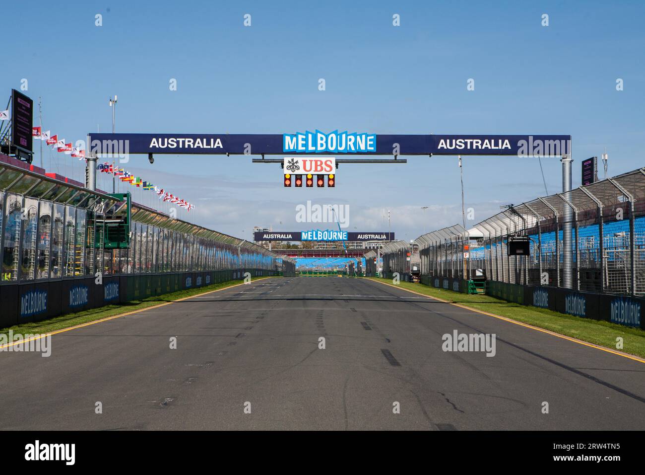 Melbourne, Australien, 12. März, Albert Park F1-Strecke vor dem Großen Preis von Australien Stockfoto