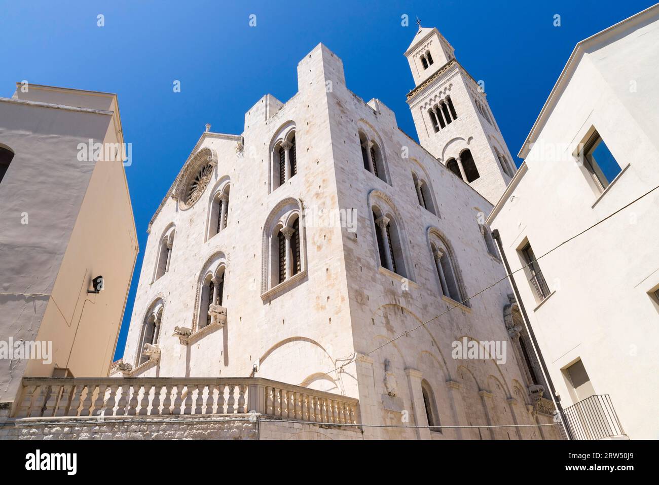 Ost-, Rechts- und Südwerk der Kathedrale San Sabino, erbaut von 1170 bis 1178, romanisch, Bari, Apulien, Apulien, Apulien, Italien die Kathedrale San Stockfoto