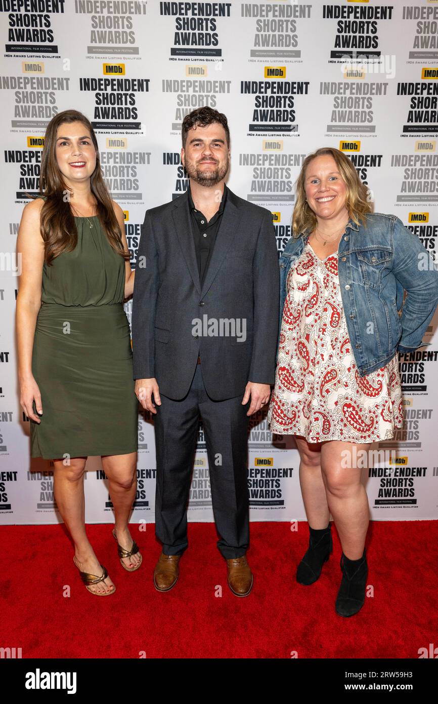 Los Angeles, USA. September 2023. Producers of Clown Needs A Rock Fix mit Regisseur Mike Shea nimmt an den Indie Short Film Awards 2023 und dem Leydenville Screening im Regal Cinemas Live LA, Los Angeles, CA 16. September 2023 Teil Credit: Eugene Powers/Alamy Live News Stockfoto