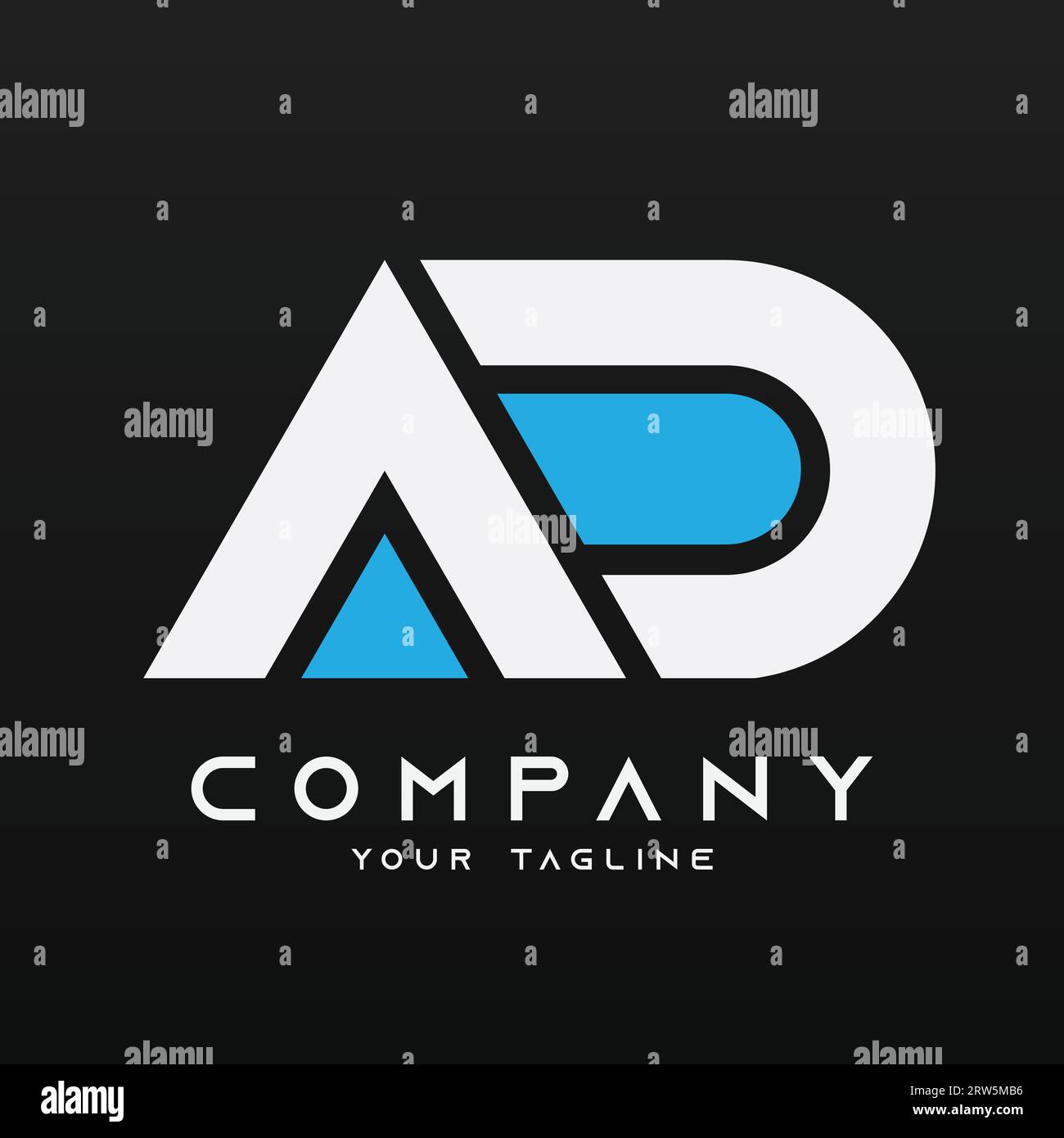 Logo-Illustration des Alphabets Logo-Vektor des Buchstabens AD Stock Vektor
