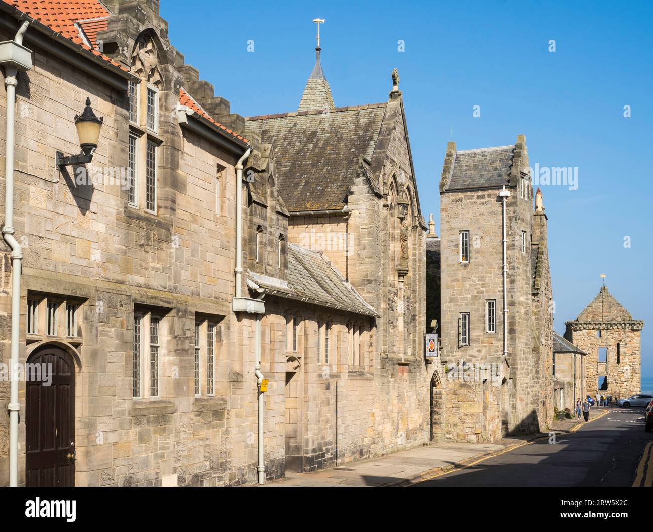 Blick entlang der North Castle Street in St Andrews, Fife, Schottland, Großbritannien Stockfoto