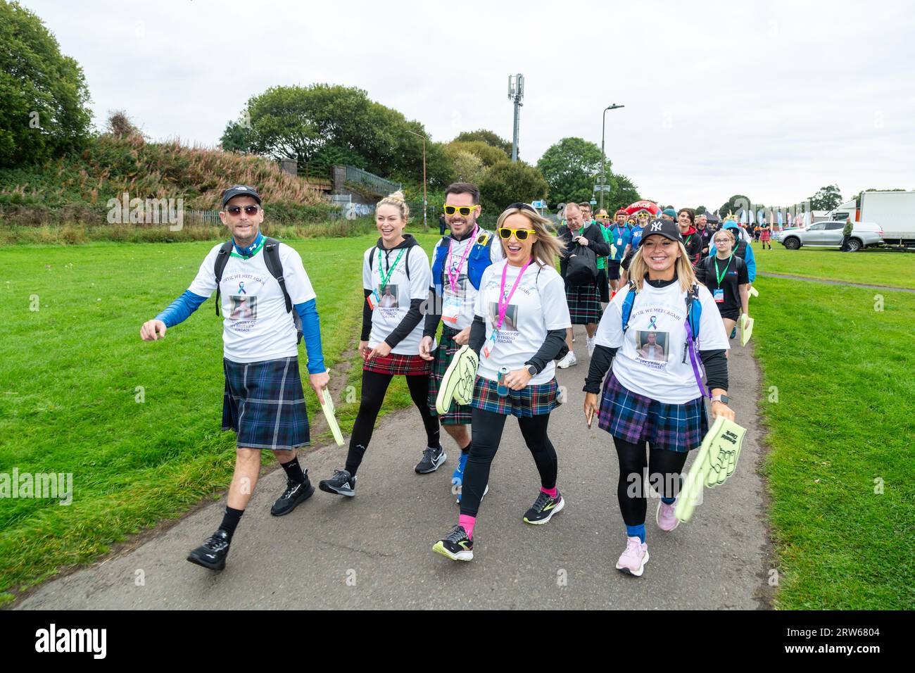 Edinburgh, Schottland. 17. September 2023. Walkers Starting the Mighty Stride 21 Mile Charity Walk © Richard Newton / Alamy Live News Stockfoto