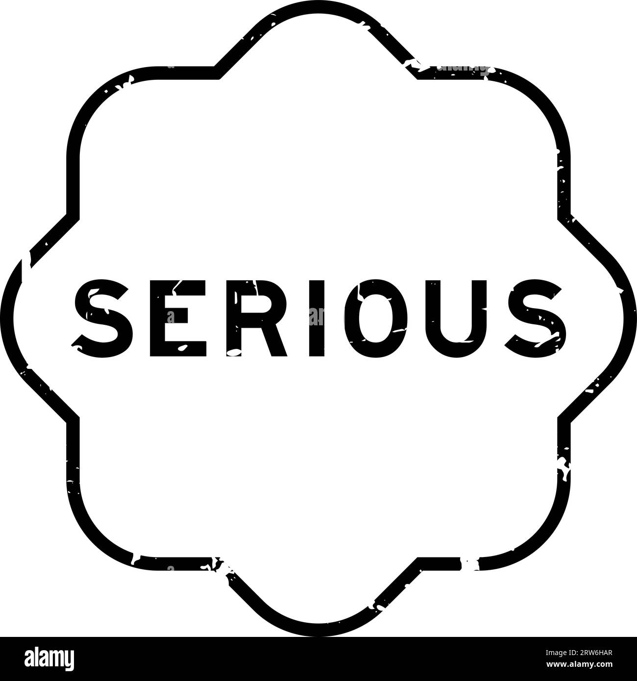 Grunge schwarzer Serious Word Gummisiegelstempel auf weißem Hintergrund Stock Vektor