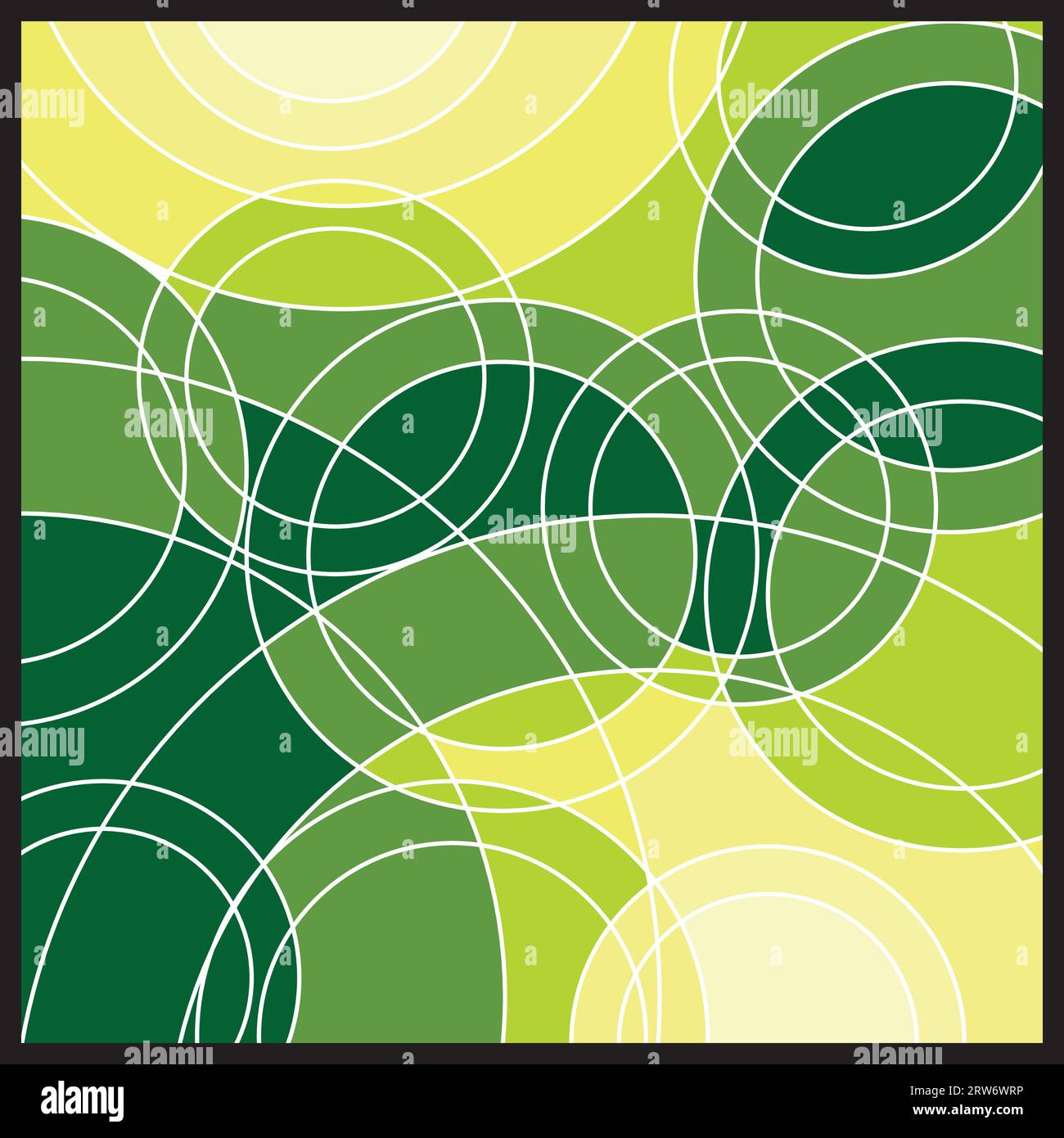 Grüne und gelbe Kreise - abstrakter geometrischer Mosaikhintergrund Stock Vektor