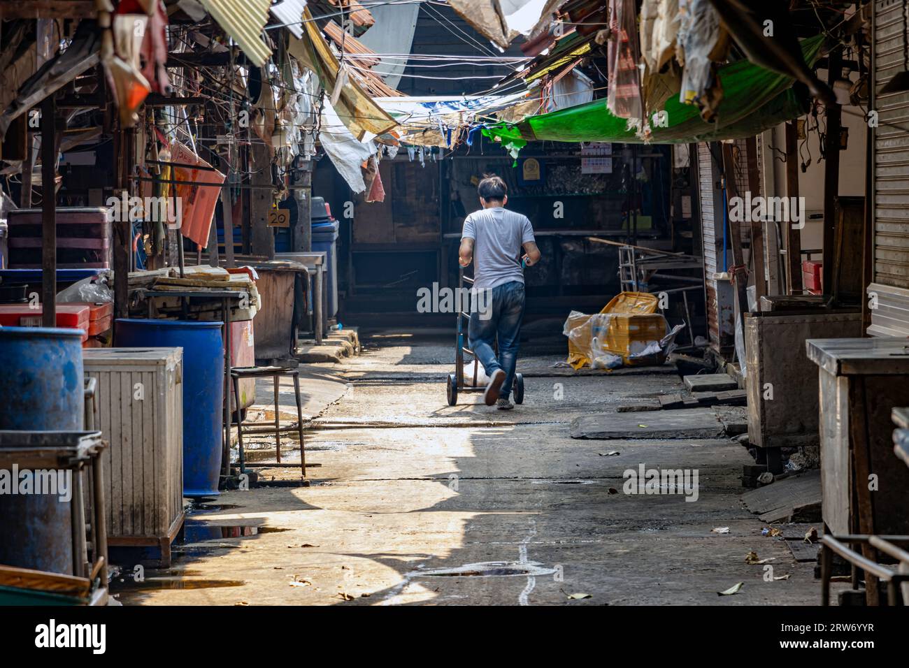 Verlassener Markt in Bangkok, Thailand Stockfoto