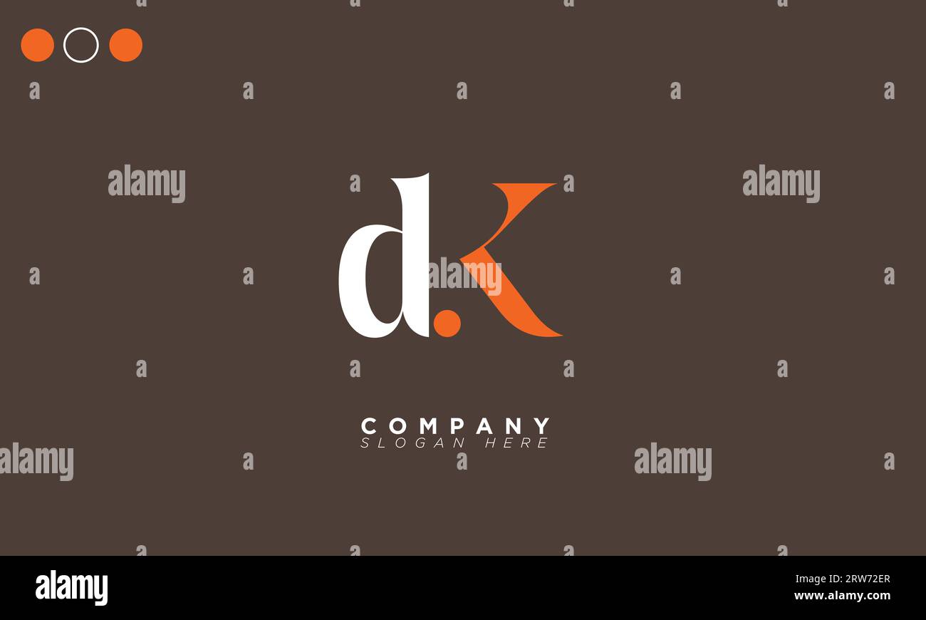 DK Alphabet Buchstaben Initialen Monogramm Logo Stock Vektor