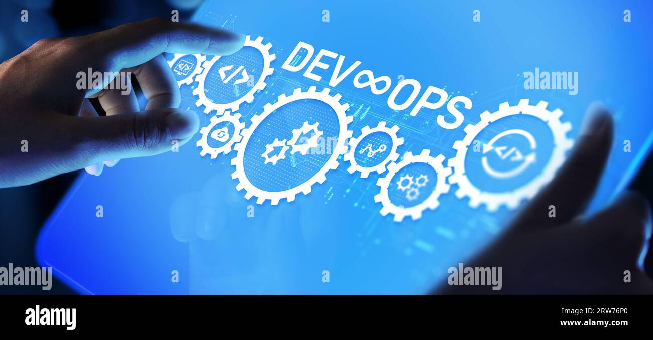 DevOps Methodology Development Operations agil Programmiertechnologie Konzept. Stockfoto