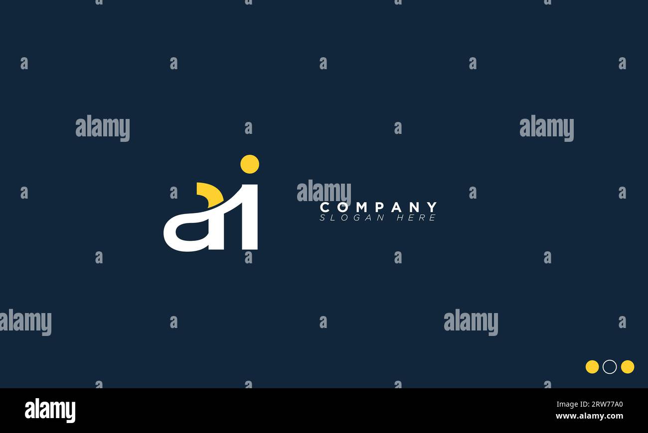 AI Buchstaben Initialen Monogramm Logo Stock Vektor