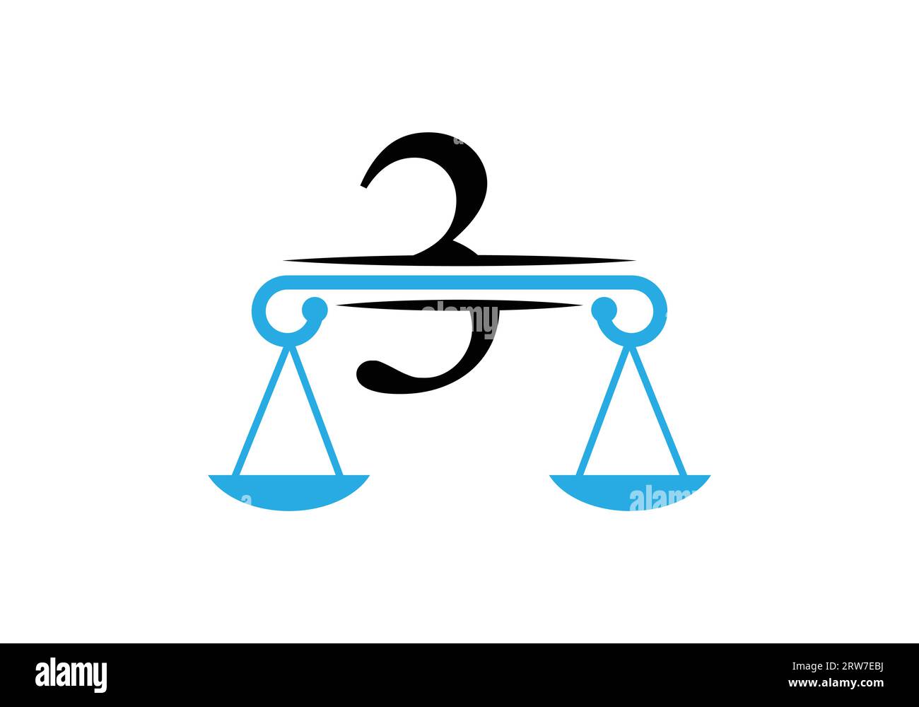 Letter 3 Anwaltskanzlei Logo Design Vector Template. Stock Vektor