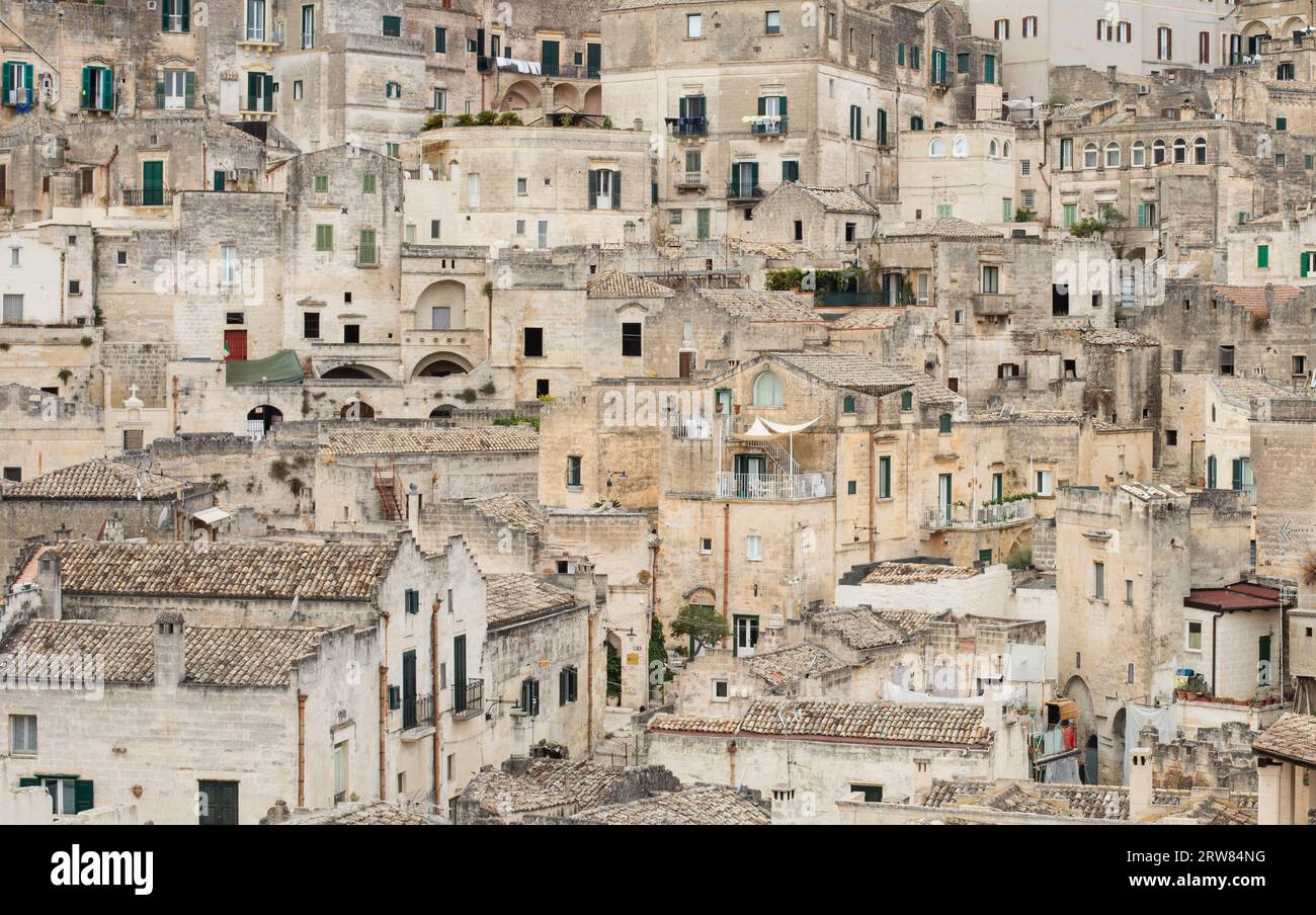 Höhlenhäuser in Matera, Süditalien Stockfoto
