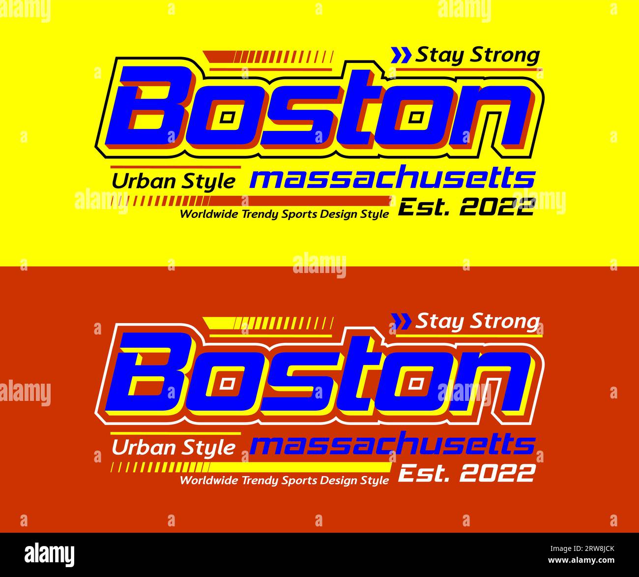 Boston City Racing Schrift, grafische Typografie für T-Shirt, Poster, Etiketten usw. Stock Vektor