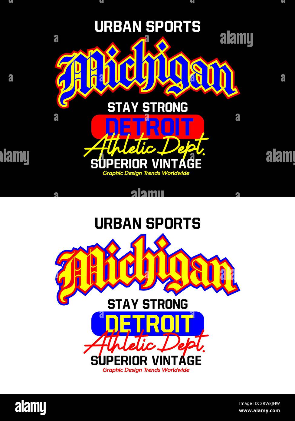 Michigan Vintage College Varisity Design, grafische Typografie für T-Shirt, Poster, Etiketten usw. Stock Vektor