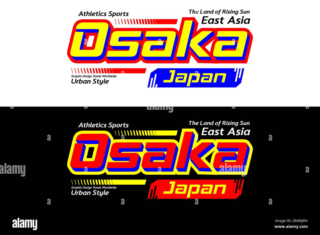 Städtisches Sportdesign in Osaka, grafische Typografie für T-Shirts, Poster, Etiketten usw. Stock Vektor