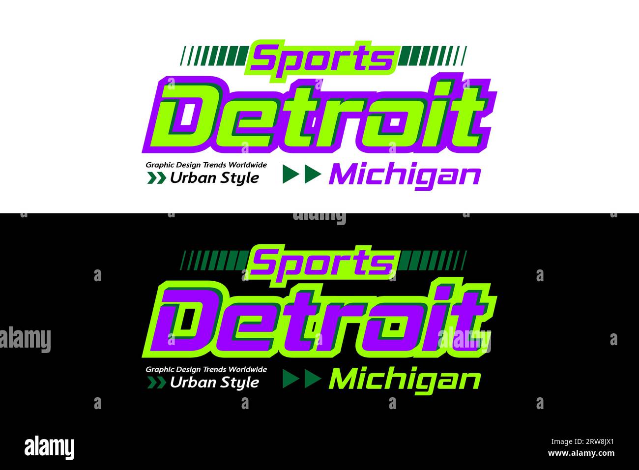 Detroit urbanes Sportdesign, grafische Typografie für T-Shirts, Poster, Etiketten usw. Stock Vektor