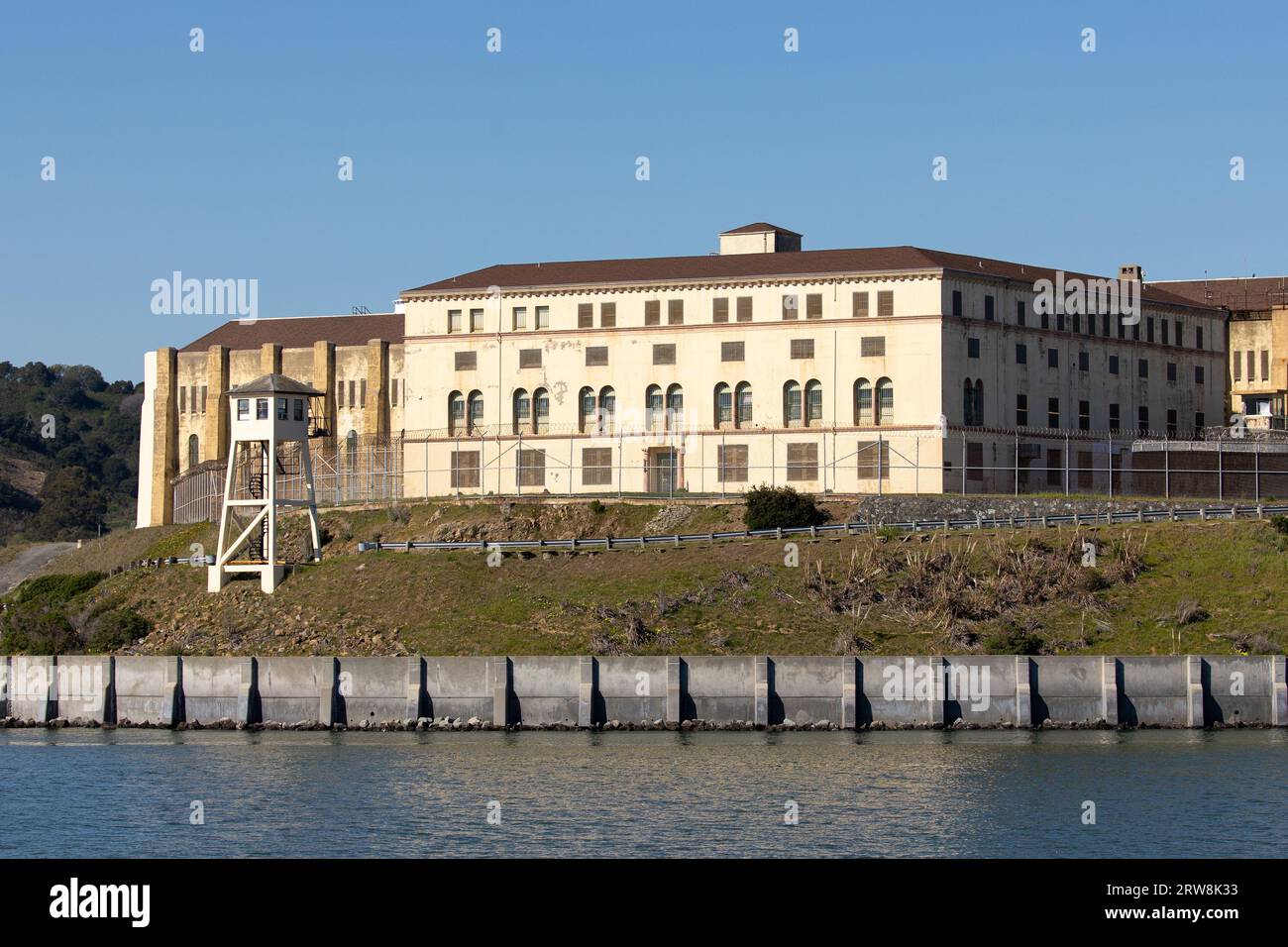 San Quentin wurde im Juli 1852 eröffnet und befindet sich nördlich von San Francisco und ist das älteste Gefängnis Kaliforniens. Stockfoto