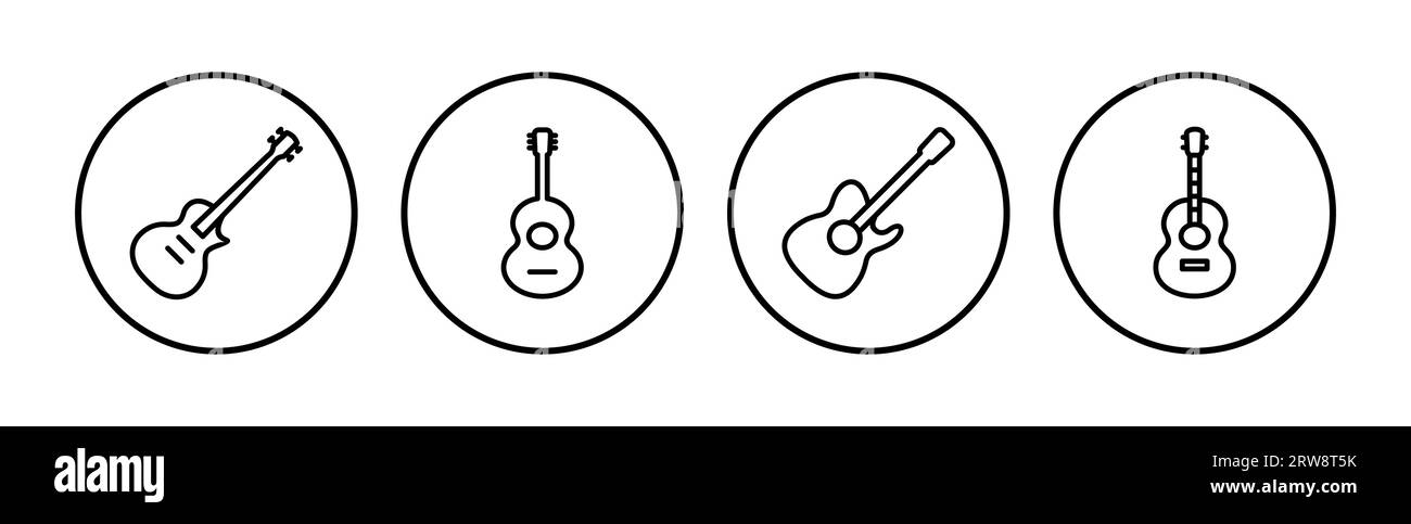 Gitarrensymbolvektor. Musikinstrumentzeichen Stock Vektor Gitarrensymbolvektor. Musikinstrumentzeichen Stock Vektor