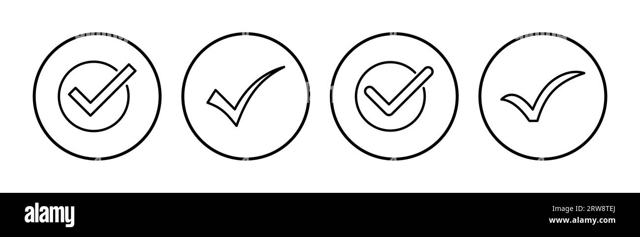 Prüfen Sie den Symbolvektor. Häkchensymbol. Symbol für Schaltfläche „Checkliste“. Stock Vektor Prüfen Sie den Symbolvektor. Häkchensymbol. Symbol für Schaltfläche „Checkliste“. Stock Vektor