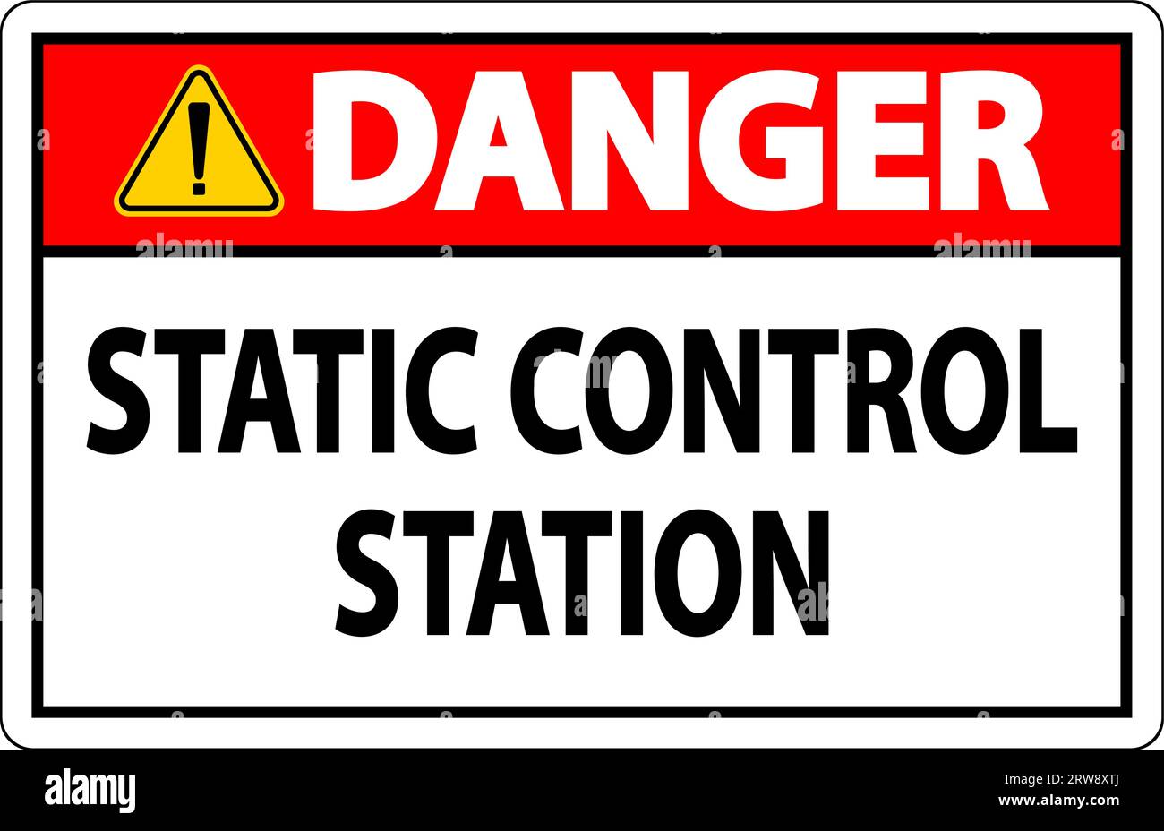 Gefahrenschild Statische Kontrollstation Stock Vektor