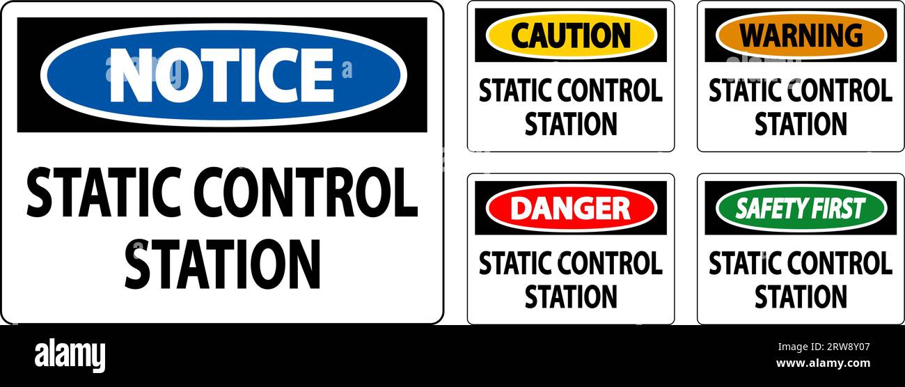 Warnschild Statische Kontrollstation Stock Vektor