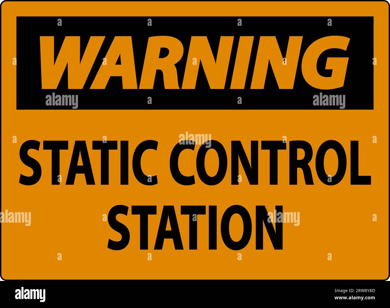 Warnschild Statische Kontrollstation Stock Vektor