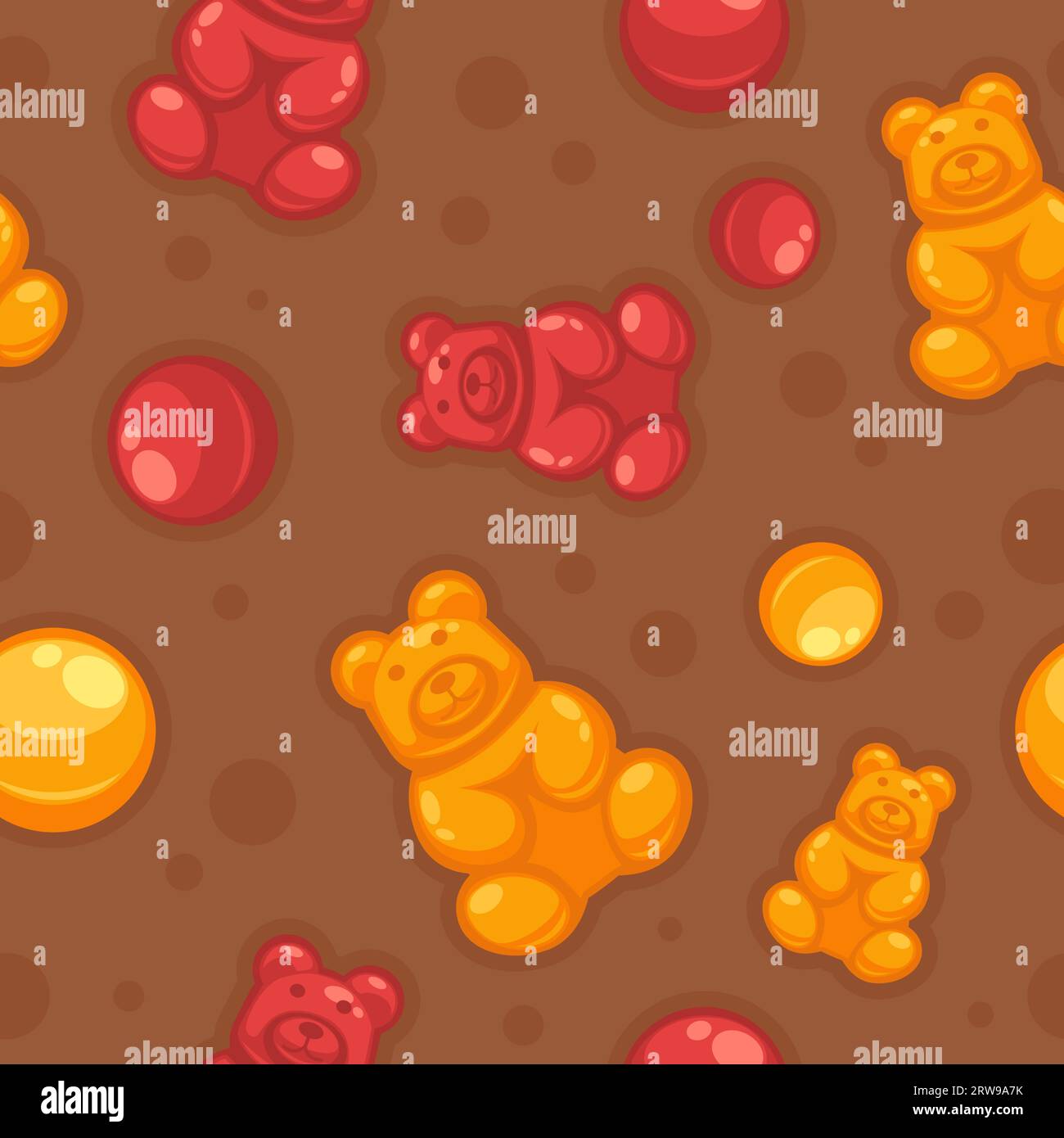 Jelly Bären, Süßigkeiten und Desserts aus dem Ladengeschäft Stock Vektor