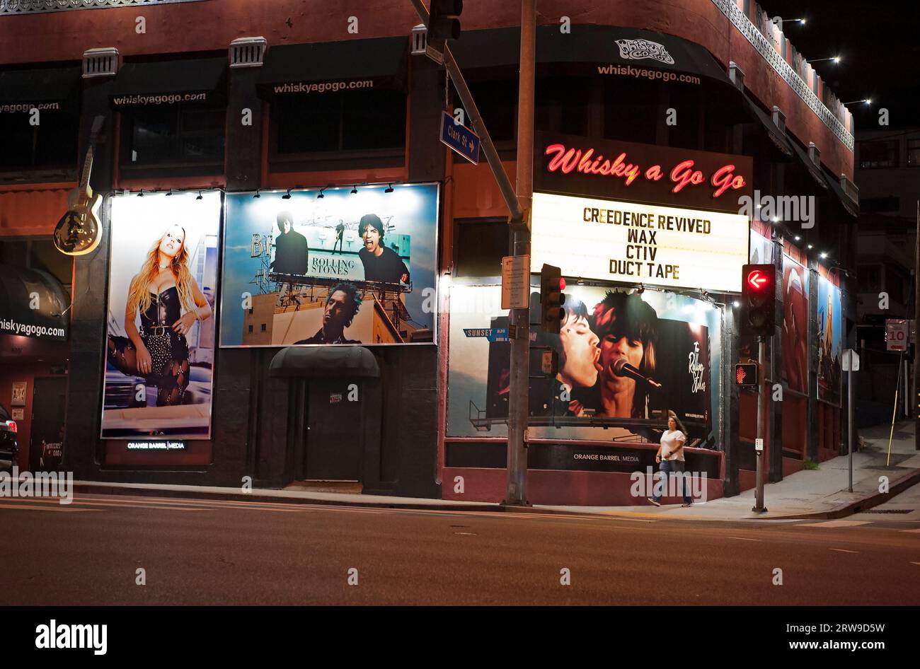 Rolling Stones Werbetafeln aus dem Angry Video auf dem Whisky A Go Go, auf dem Sunset Strip, West Hollywood, Los Angeles, Kalifornien, USA Stockfoto