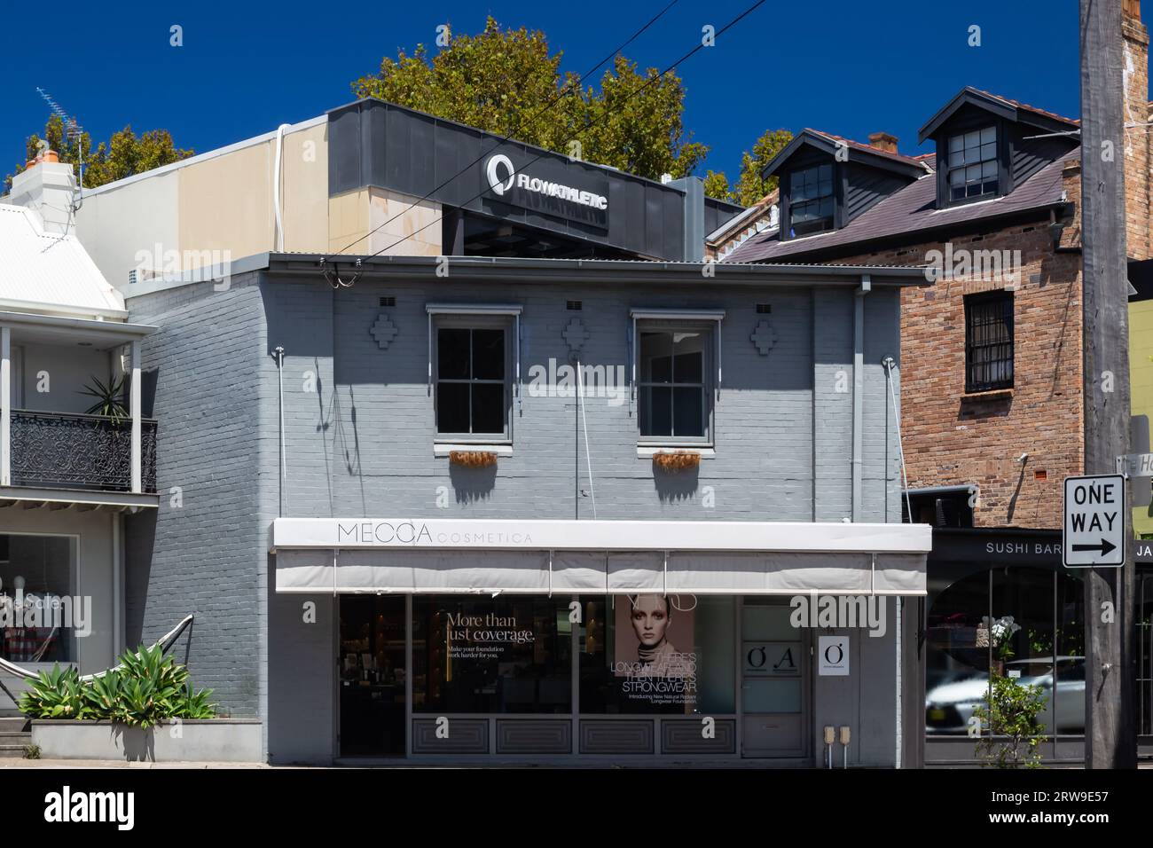 Allgemeiner Straßenblick in Paddington, Sydney, NSW, Australien. Boutiquen in Paddington. Stockfoto