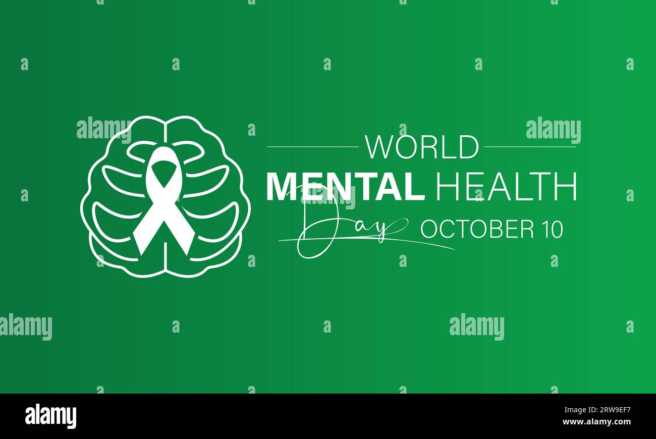 Der World Mental Health Day hebt Advocacy, Understanding und Support für globale emotionale Resilienz hervor. Vorlage Für Vektorillustration. Stock Vektor