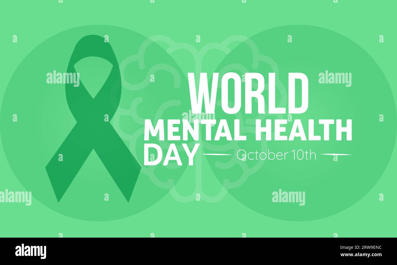 Der World Mental Health Day hebt Advocacy, Understanding und Support für globale emotionale Resilienz hervor. Vorlage Für Vektorillustration. Stock Vektor