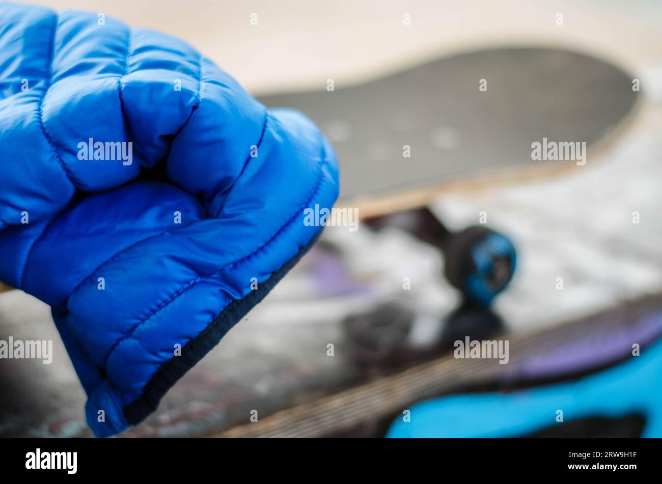 Blaue Jacke Stockfoto
