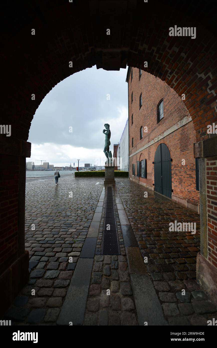 David-Statue aus der Royal Cast Collection am Inner Harbour Waterfront in Kopenhagen, Dänemark. Stockfoto