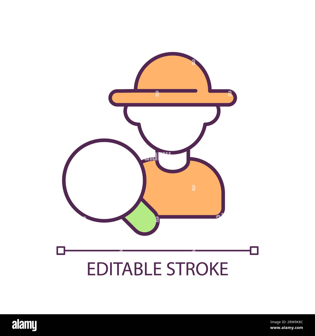 RGB-Farbsymbol für Mitarbeitersuche Stock Vektor