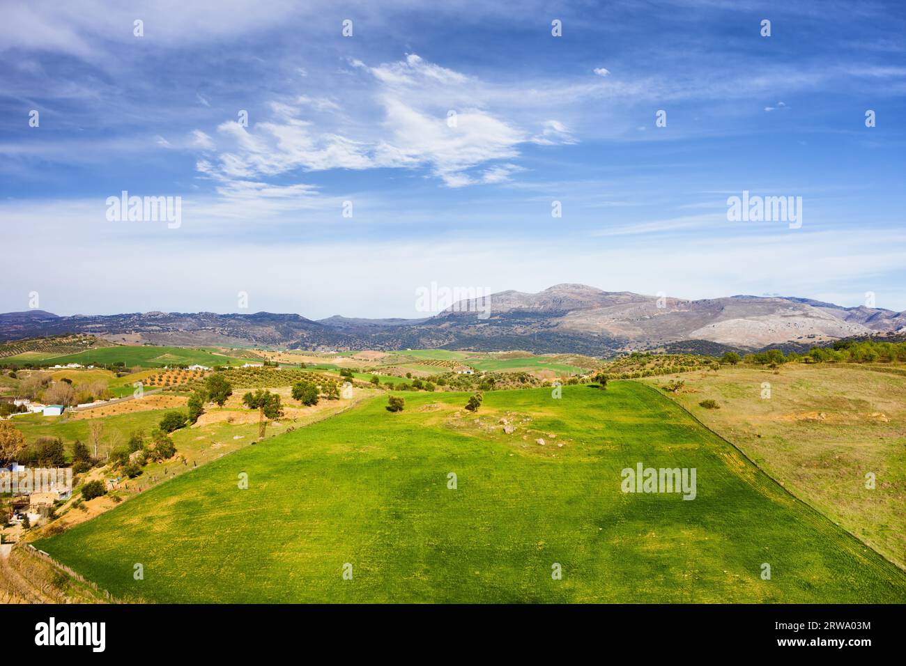 Andalusische Landschaft, ruhige Landschaft in Südspanien Stockfoto