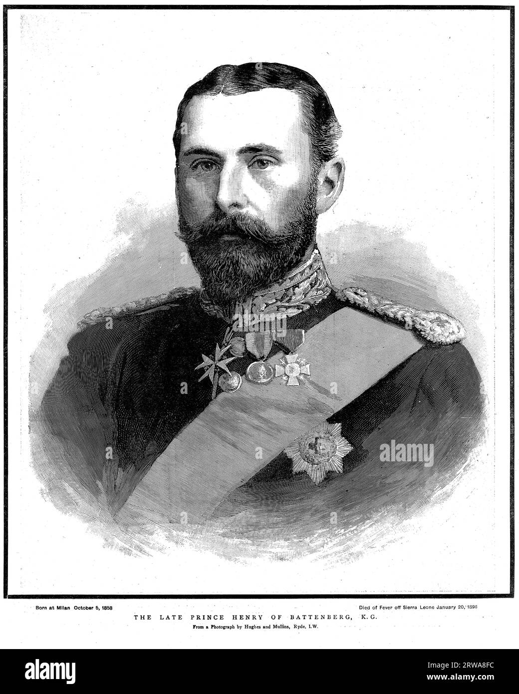 Gravur von Prinz Heinrich von Battenburg, 1858 - 1896 Stockfoto