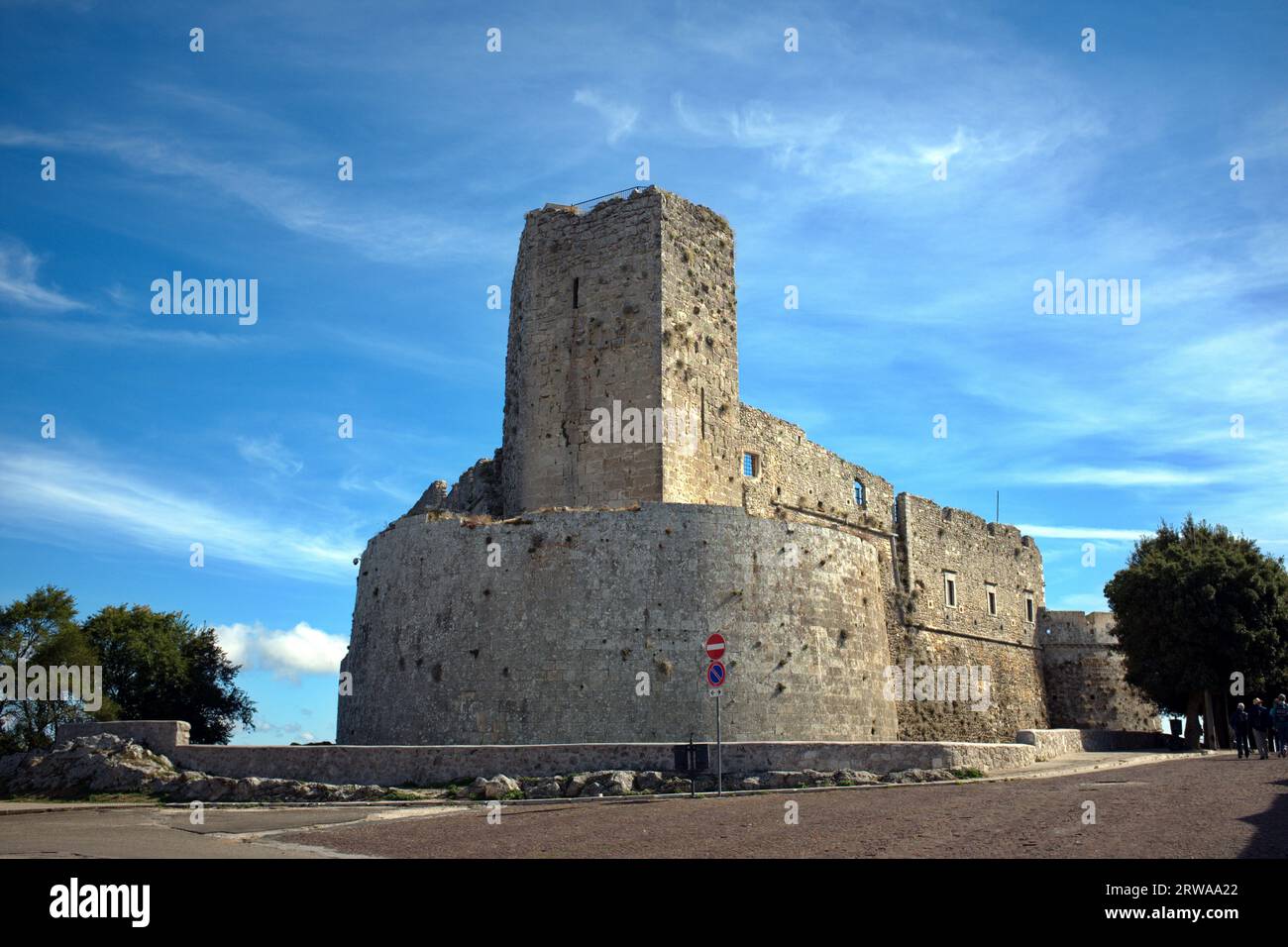 Das normannische Schloss in Monte Sant Angelo, Apulien, Italien. Stockfoto